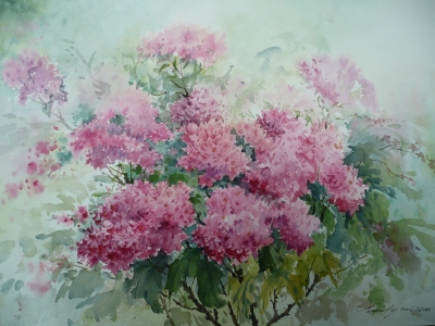 Spring 春  水彩 22''x15''