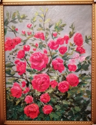 劉建昌-紅玫瑰-油畫