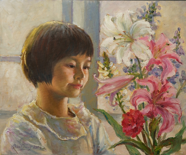 danching-154-16x20_-女孩與花2