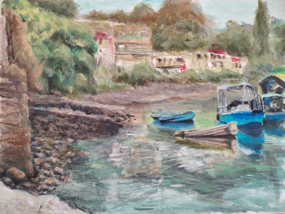 西貢對面海-布本塑膠彩