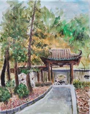 美孚嶺南之風-2026-40x50cm-布本塑膠彩