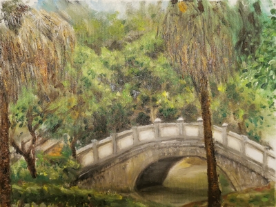 中大校園-40x50cm-布本油彩