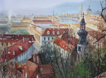 Prague in the Winter 80x50